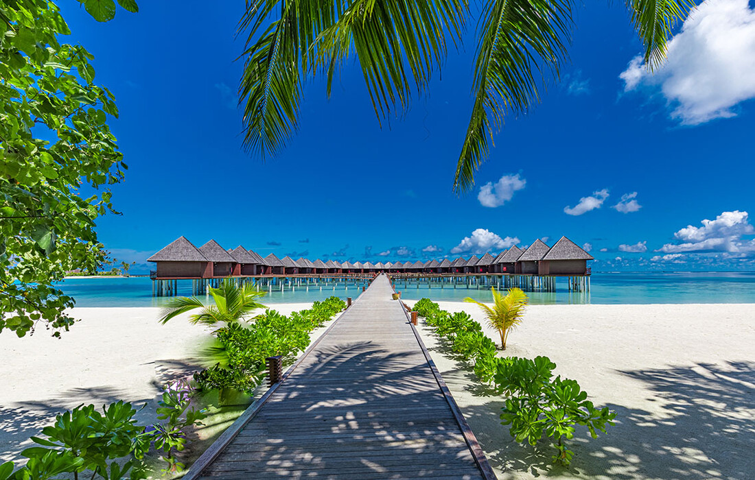 Maldivi, Olhuveli, luksuzne vile na plaži