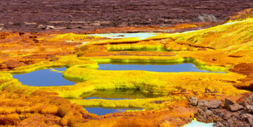 Etiopija, Dallol, Dankakil geološka depresija, daleko putovanje zrakoplovom, egzotična putovanja