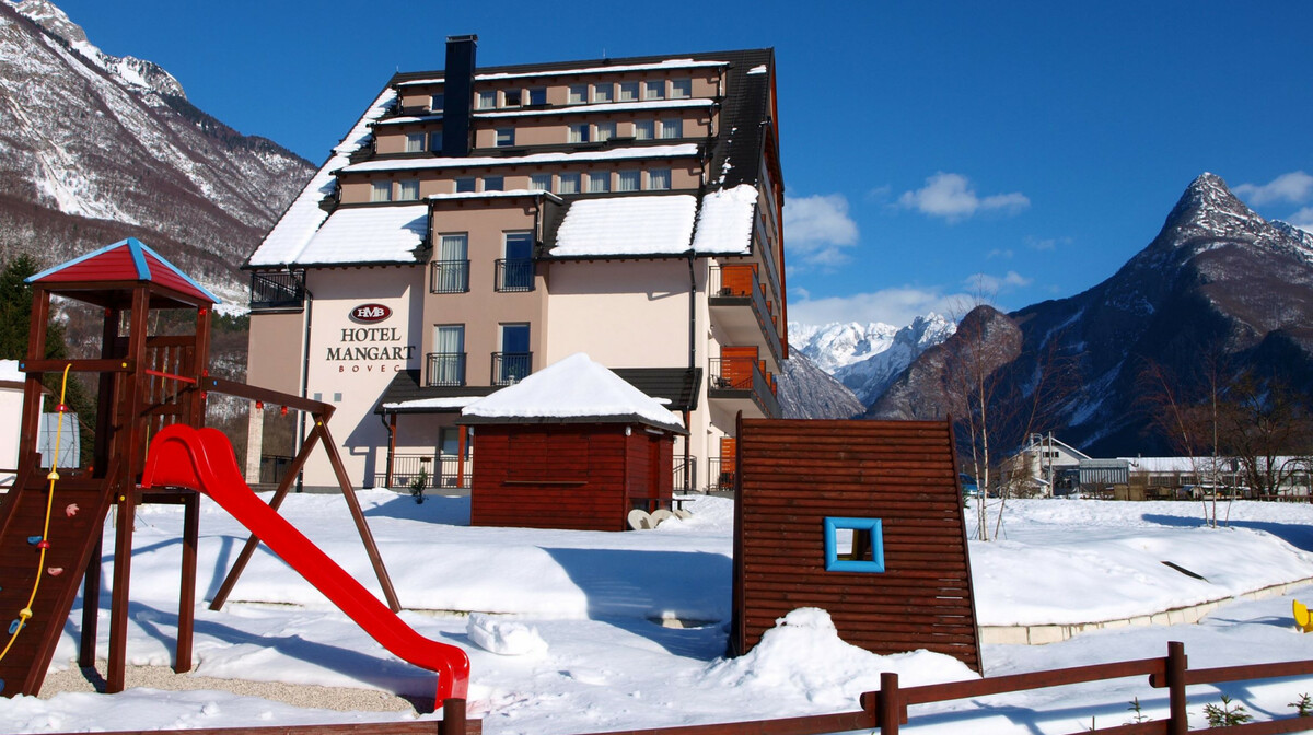 Bovec, Hotel Mangart, zima2