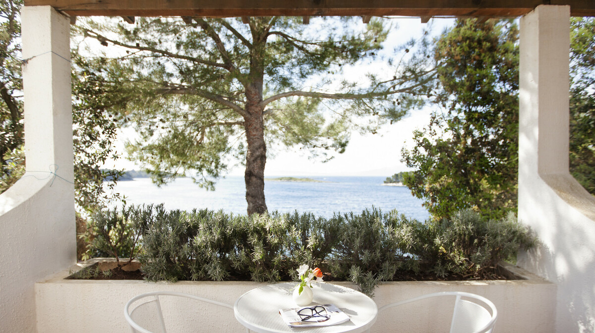 Ljetovanje u Hrvatskoj, Otok Mljet, hotel Odisej, pogled sa terase sobe