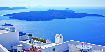 Grčka Santorini ponuda hotela mondo travel, Thira, hotel Cliff Side suite, pogled na more