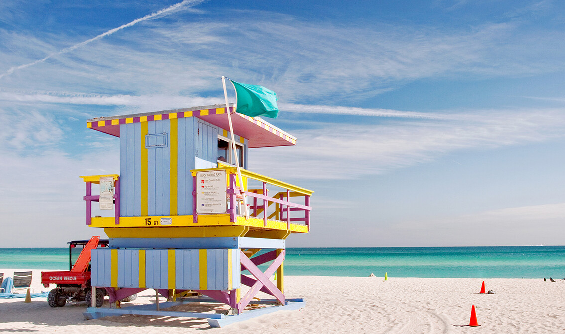 Spasilačka kućica na plaži, Miami beach, putovanje Florida, daleka putovanja, garantirani polasci