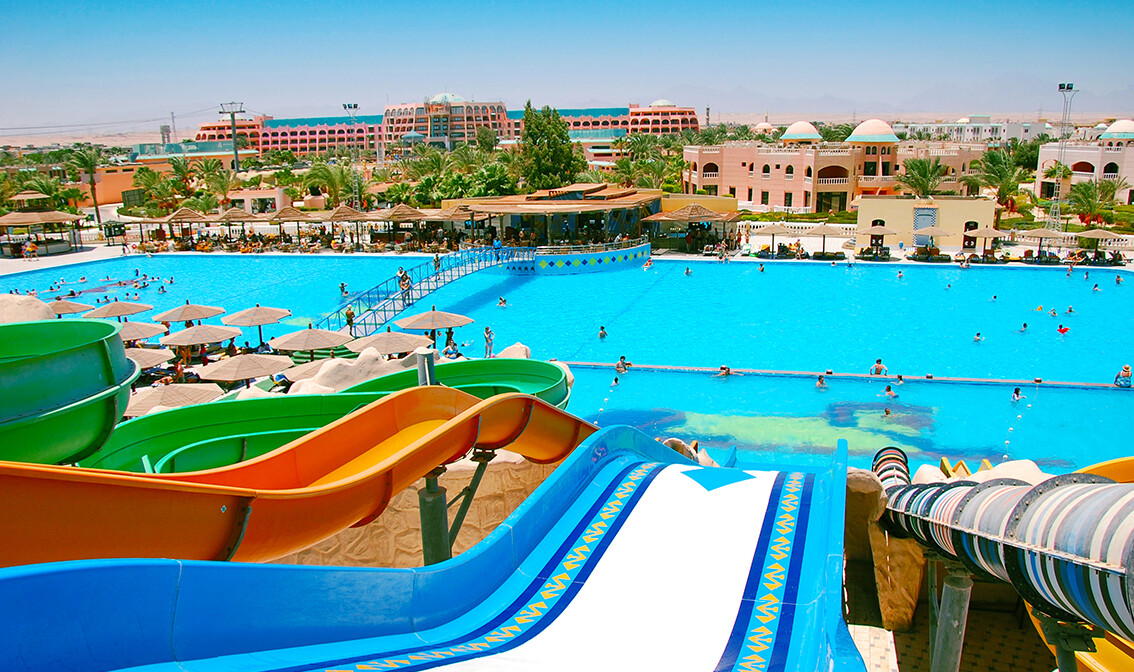 Egipat, Hurgada, tipični aquapark, putovanje zrakoplovom, ljetovanje na mediteranu