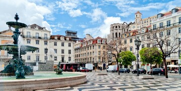 Fontana na trgu Rossio, putovanje u Portugal