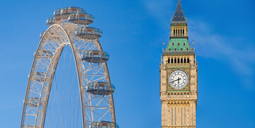 London Eye i Big Ben, putovanje London avionom