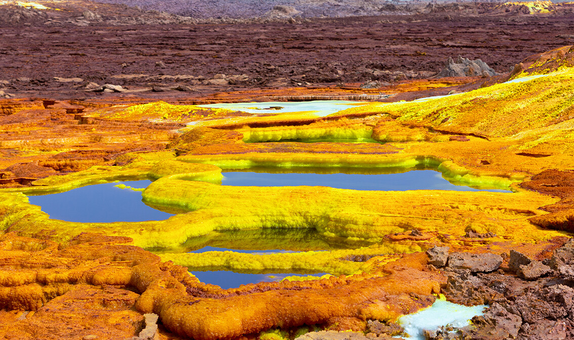 Etiopija, Dallol, Dankakil geološka depresija, daleko putovanje zrakoplovom, egzotična putovanja