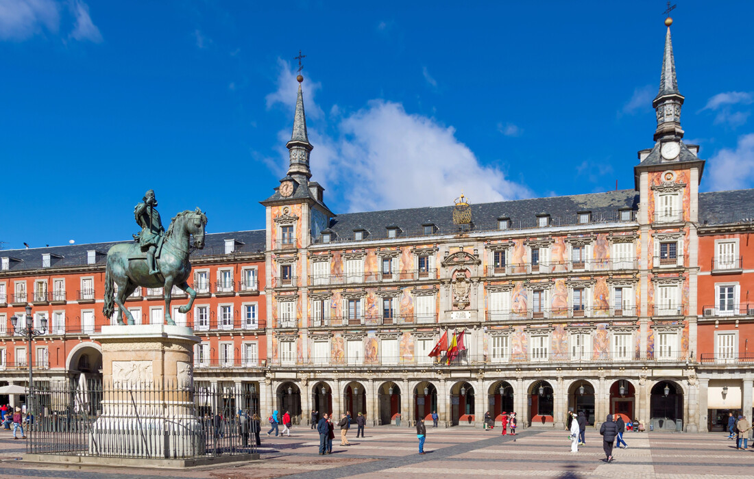 Madrid, Monument to King Philip III of Spain on the Plaza Mayor