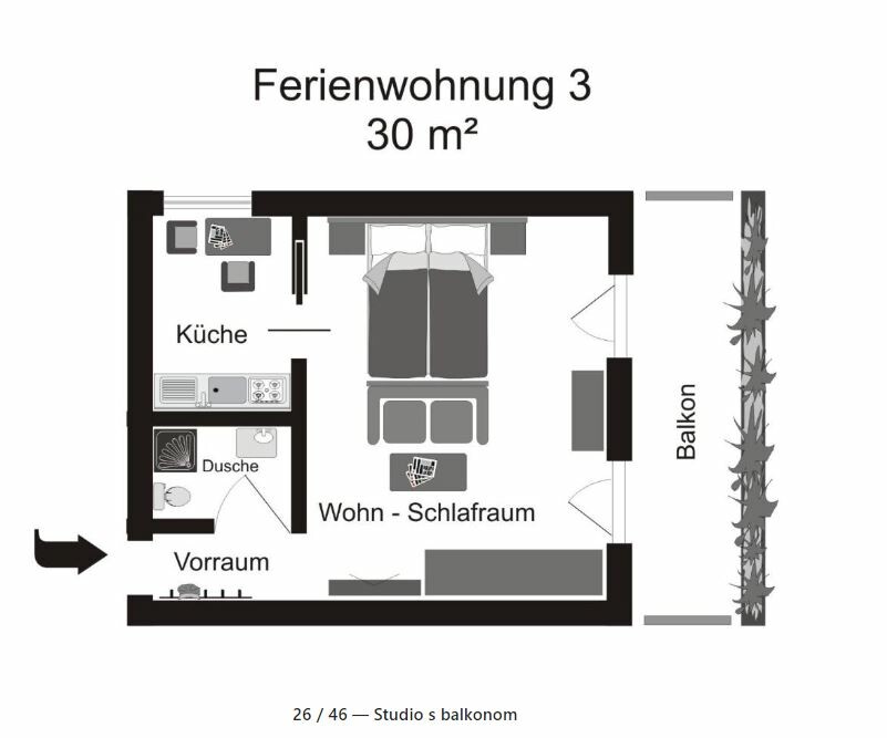 Bad Kleinkirchheim, Apartmani Krenn, 30m2