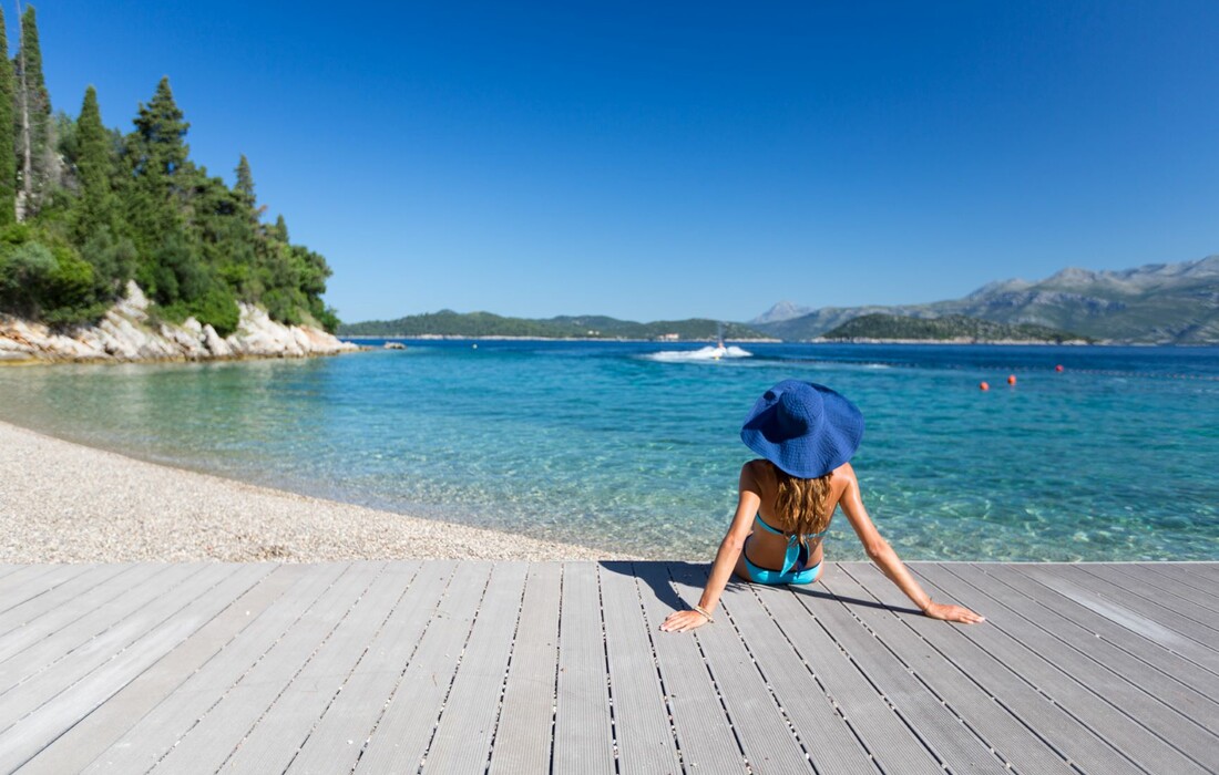 Plaža hotele Lafodia na otoku Lopudu.