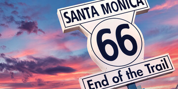 Legendarna američka cesta Route 66, kraj ture Santa Monica, daleka putovanja, mondo travel