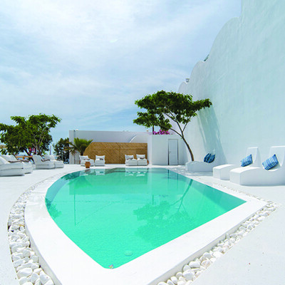 Santorini last minute ponuda, Kamari, Hotel Santorini Crystal Blue suites, bazen