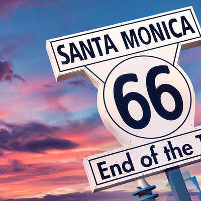 Legendarna američka cesta Route 66, kraj ture Santa Monica, daleka putovanja, mondo travel