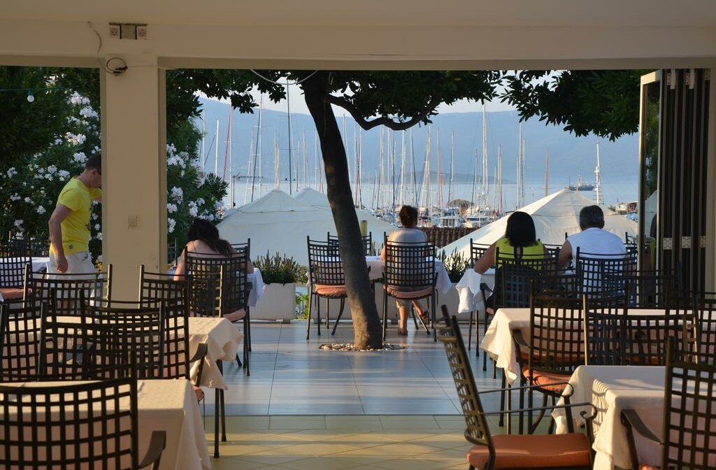 Otok Korčula, Lumbarda, vanjski dio restorana