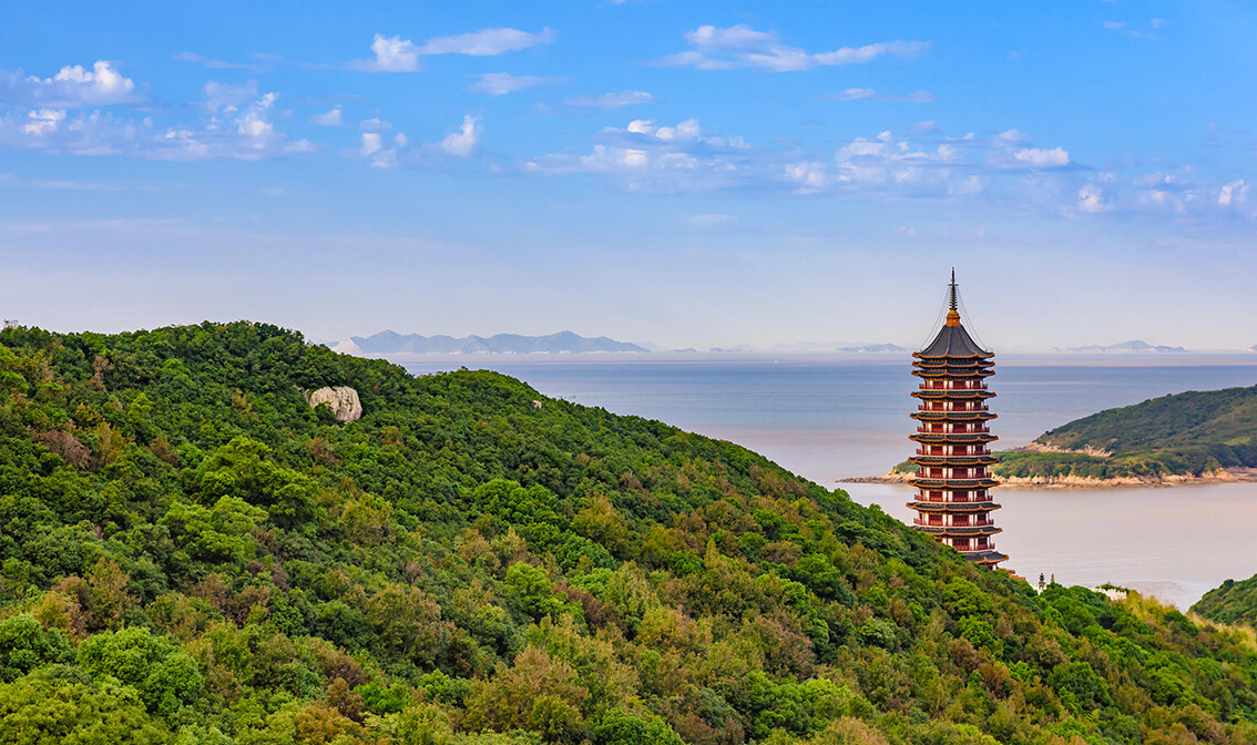 Kina, Putuoshan Duobao Tower, Ningbo, Zhejiang