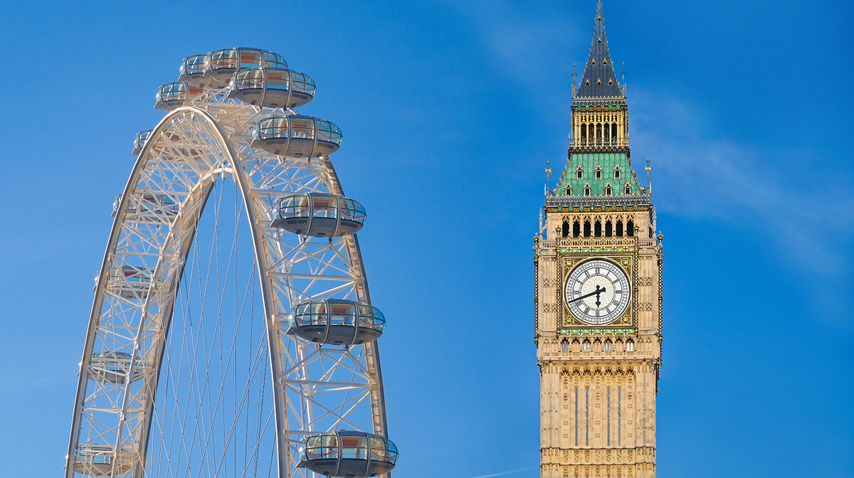London Eye i Big Ben, putovanje London avionom