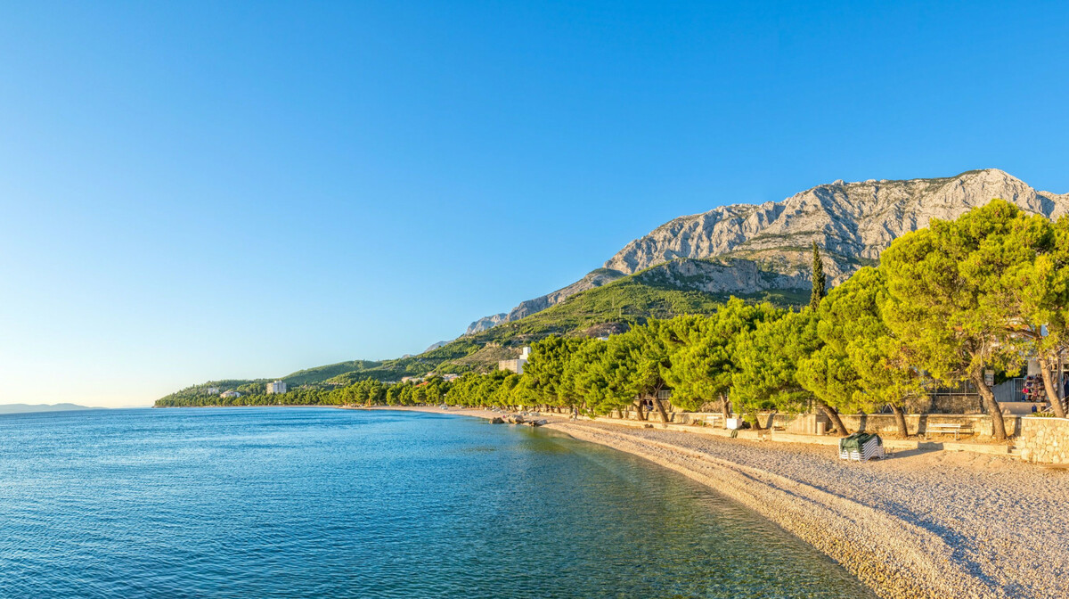 Makarska rivijera, Tučepi, šljunčana plaža