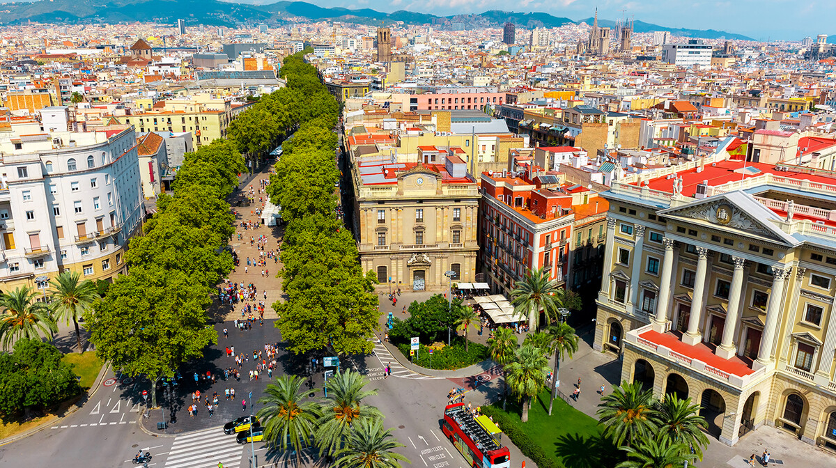 ulica Las Ramblas u Barceloni, putovanje avionom, Mondo travel