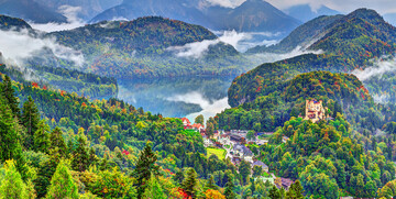 panoramski pogled na dvorac Hohenschwangau, autobusna putovanja, Mondo travel, europska putovanja