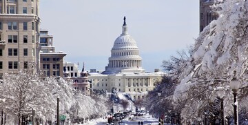 US Capitol pod snijegom putovanje Washington, istočna obala Amerike, Američka tura, daleka putovanja