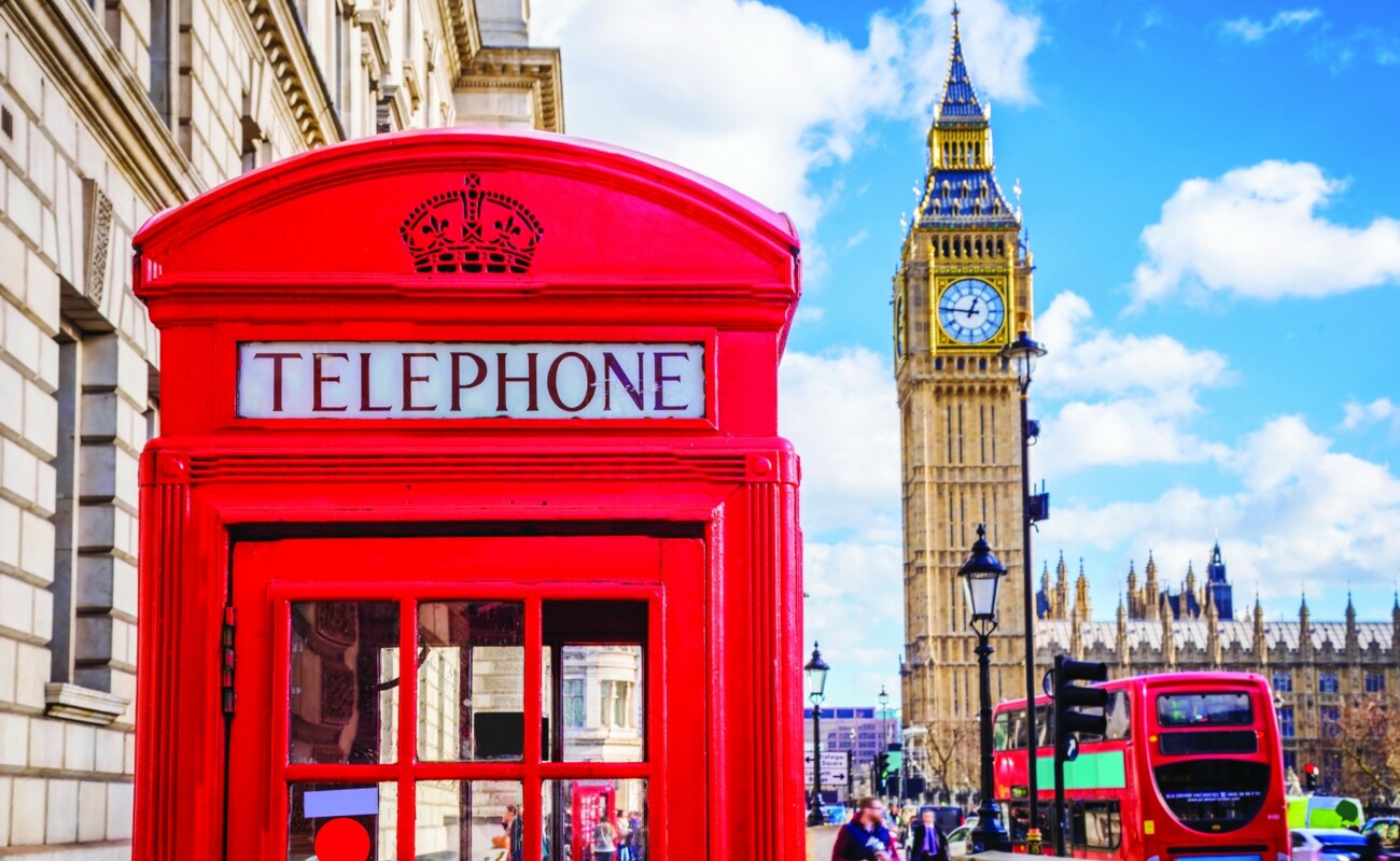 London putovanje, crvena telefonska govornica i Big Ben