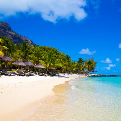 Mauricijus, predivna tropska plaža, daleko putovanje na Mauricijus,