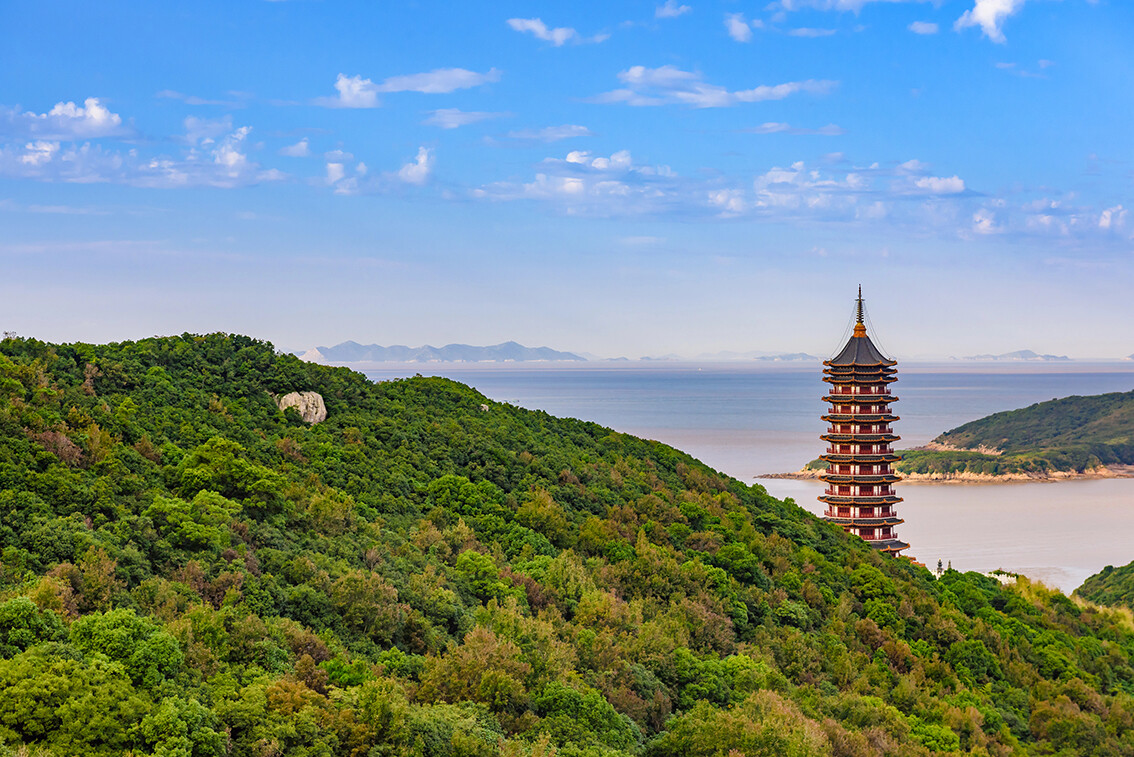 Kina, Putuoshan Duobao Tower, Ningbo, Zhejiang