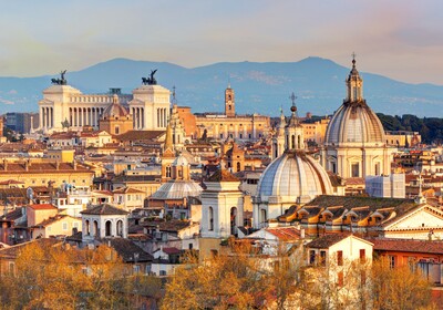 panoramski pogled na Rim, utovanja zrakoplovom, Mondo travel, europska putovanja