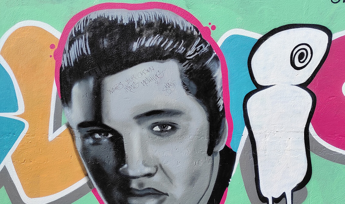 mural, Elvis Presley, grupni polazak