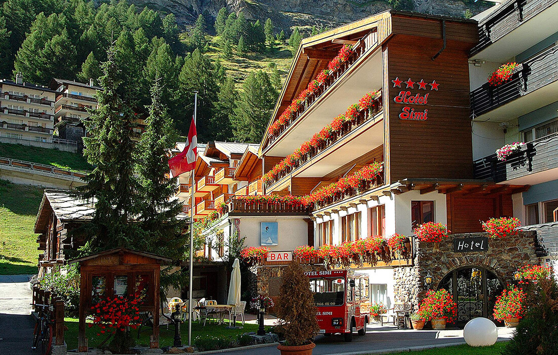 Švicarska, Zermatt, Hotel Simi po ljeti