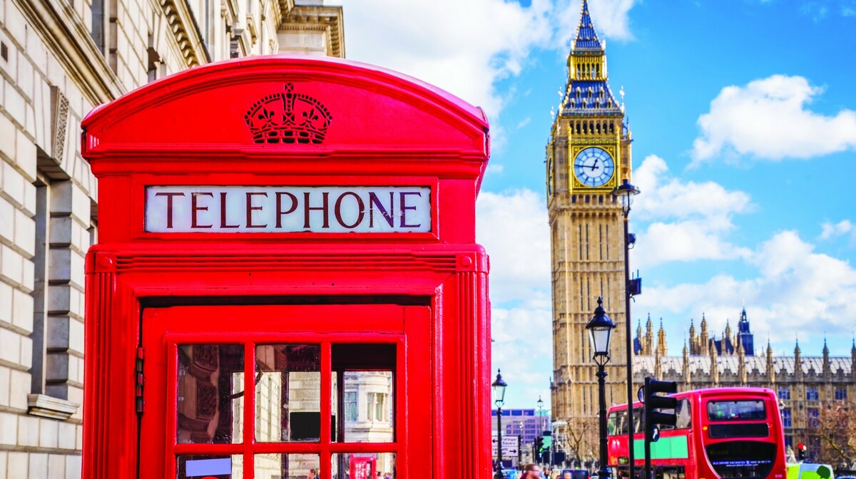 London putovanje, crvena telefonska govornica i Big Ben