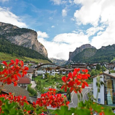 Dolomiti, Selva Val Gardena, Hotel Oswald, pogled iz hotela