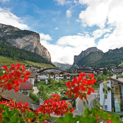Dolomiti, Selva Val Gardena, Hotel Oswald, pogled iz hotela