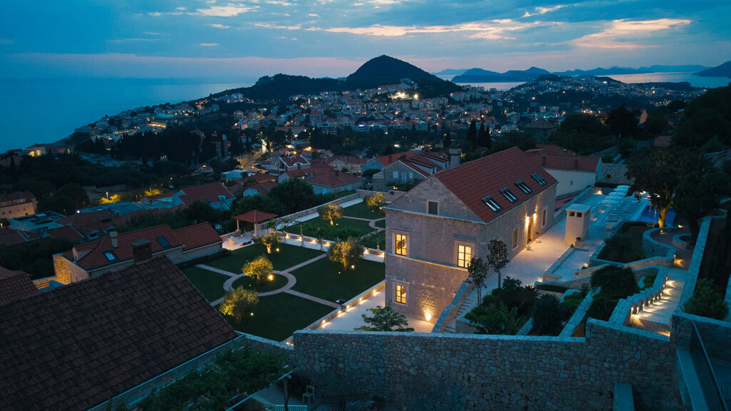 Dubrovnik, Palace Natali, panorama, noćna