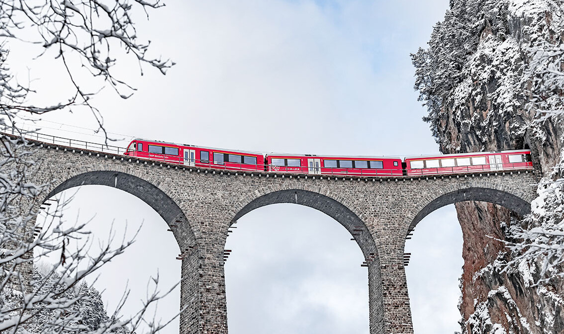 Švicarske, Vijadukt Landwasser, Glacier Express