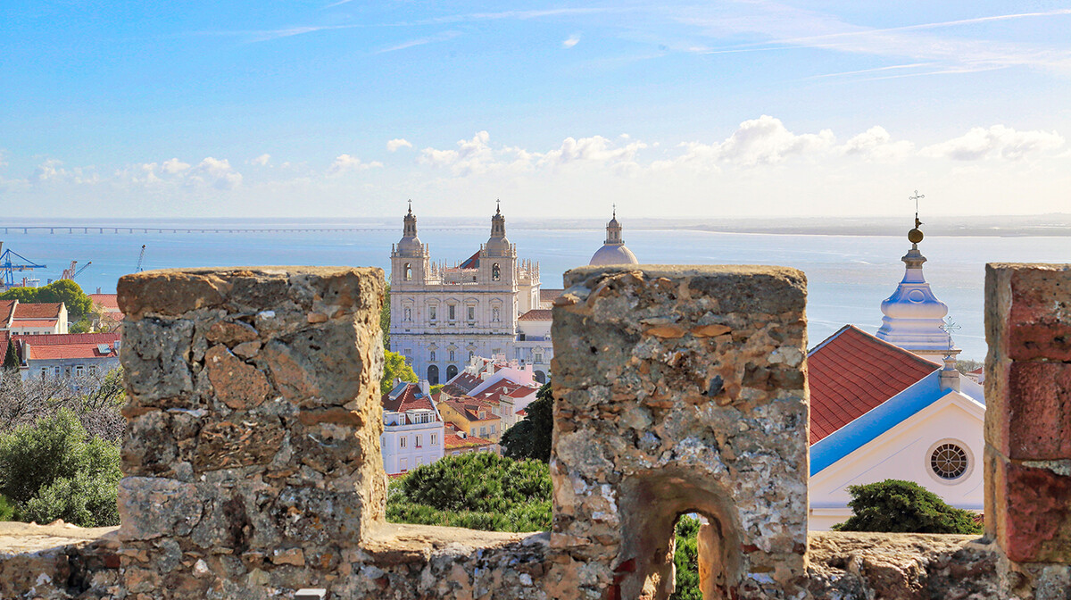 Pogled sa dvorca St.George, putovanje u Lisabon i portugalska tura