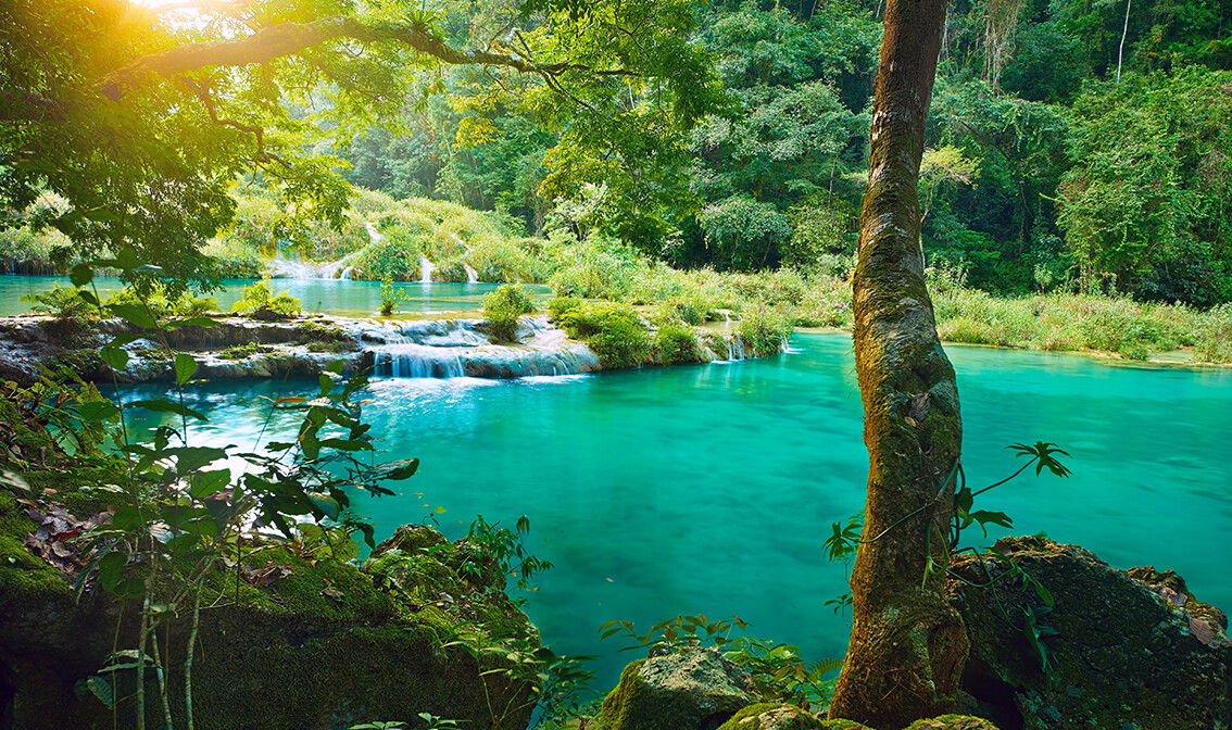 Guatamala, Nacionalni park Cascades, Semuc Champey