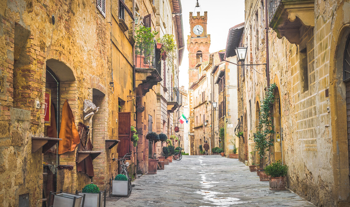 Toskana, stari grad Pienza, Toskana između Siene i Rima