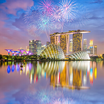 Vatromet iznad Marina Bay Sands, putovanje Singapur, daleka putovanja