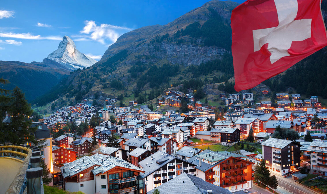 Zermatt s vrhom Matterhorn u švicarskim Alpama