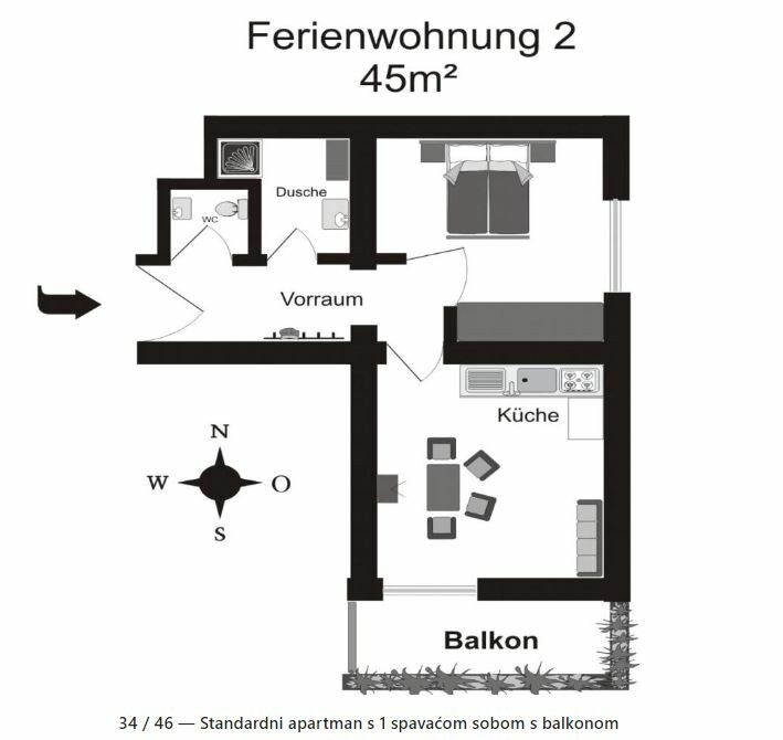 Bad Kleinkirchheim, Apartmani Krenn, 45m2