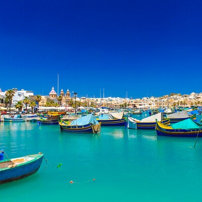 Ribarsko mjesto Marsaxlokk, ljetovanje Mediteran, Nova godina Malta, posebnim zrakoplovom
