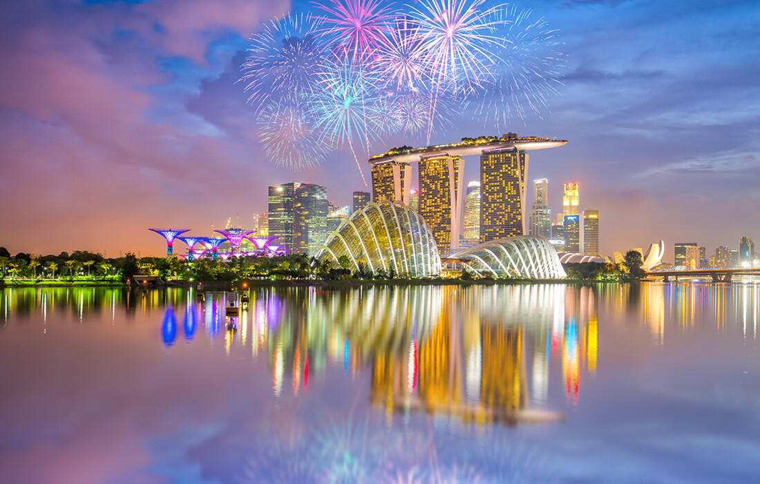 Vatromet iznad Marina Bay Sands, putovanje Singapur, daleka putovanja