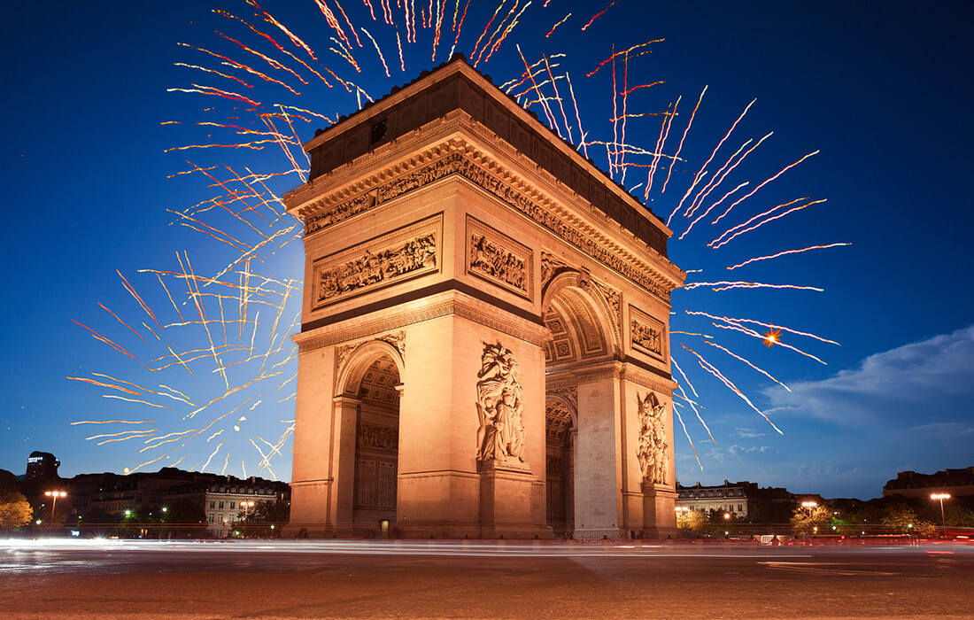 Vatromet iznad Slavoluka pobjede, Nova godina u Parizu