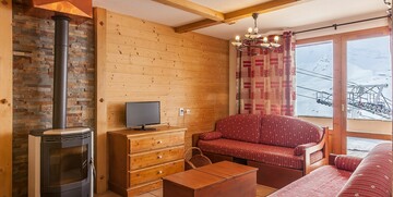 Skijanje u Francuskoj, Val Thorens, Apartmani Les Balcons De Val Thorens & Spa, dnevni boravak.