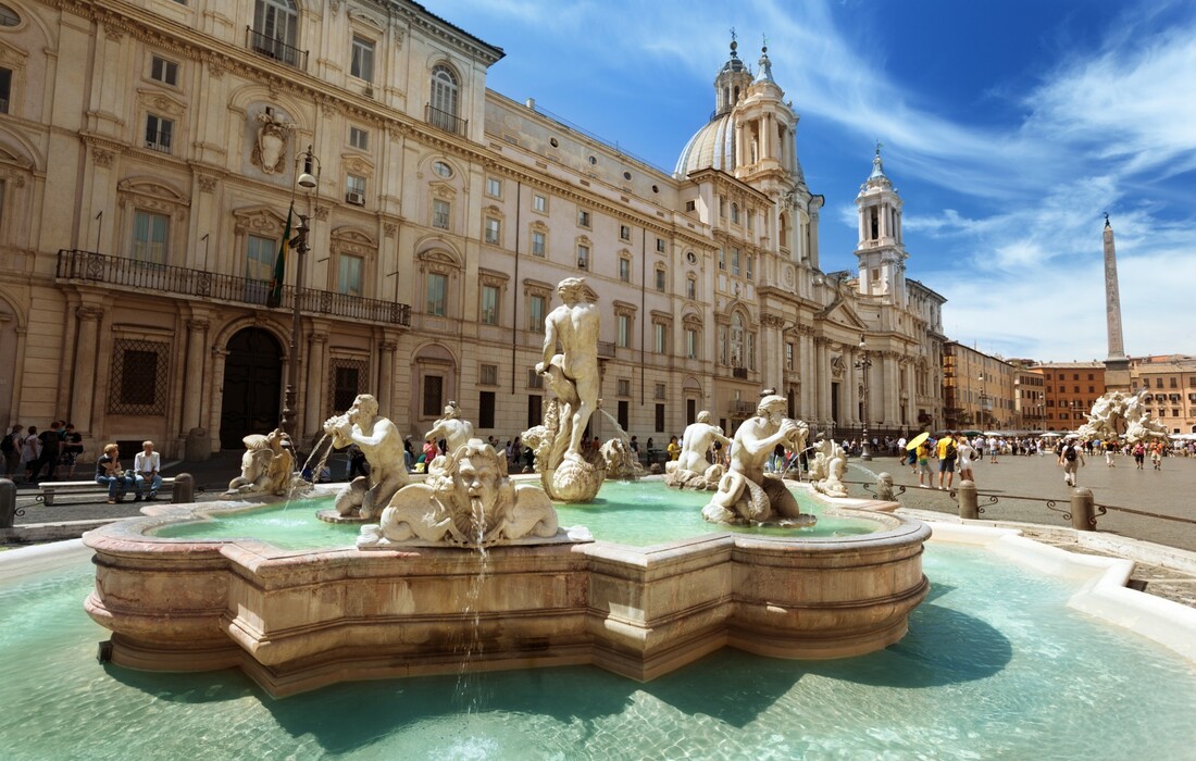 Berninijeva Piazza Navona, putovanje u Rim zrakoplovom