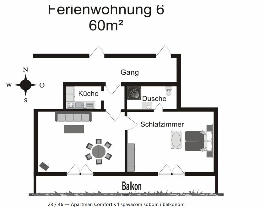 Bad Kleinkirchheim, Apartmani Krenn, 60m2