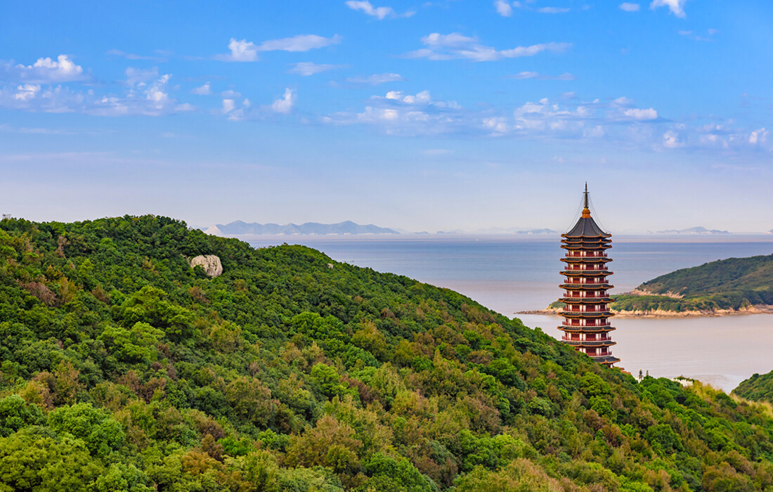 Kina, Putuoshan Duobao Tower, Ningbo, Zhejiang