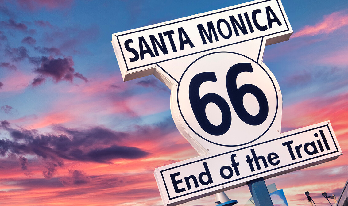 Legendarna američka cesta Route 66, kraj ture Santa Monica, daleka putovanja, mondo travel