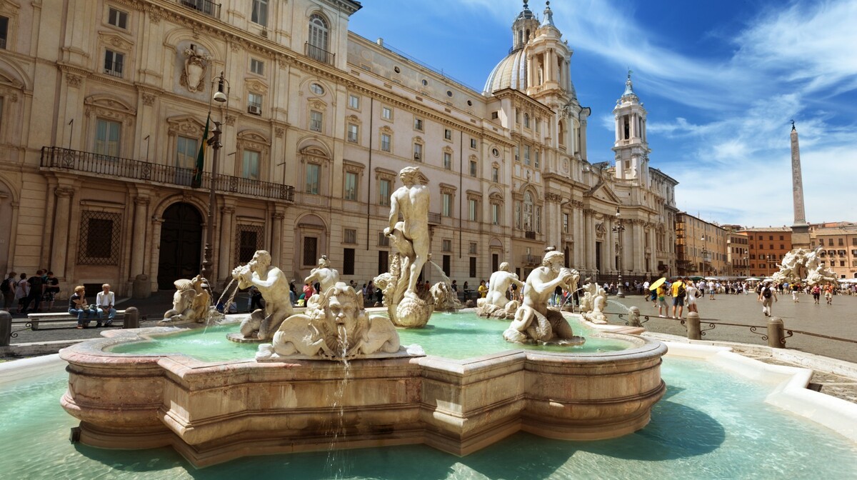 Berninijeva Piazza Navona, putovanje u Rim zrakoplovom