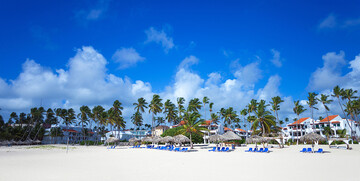 Pješčana plaža Bavaro Beach, odmor Dominikanska republika, karibi, odmor iz snova, daleka putovanja